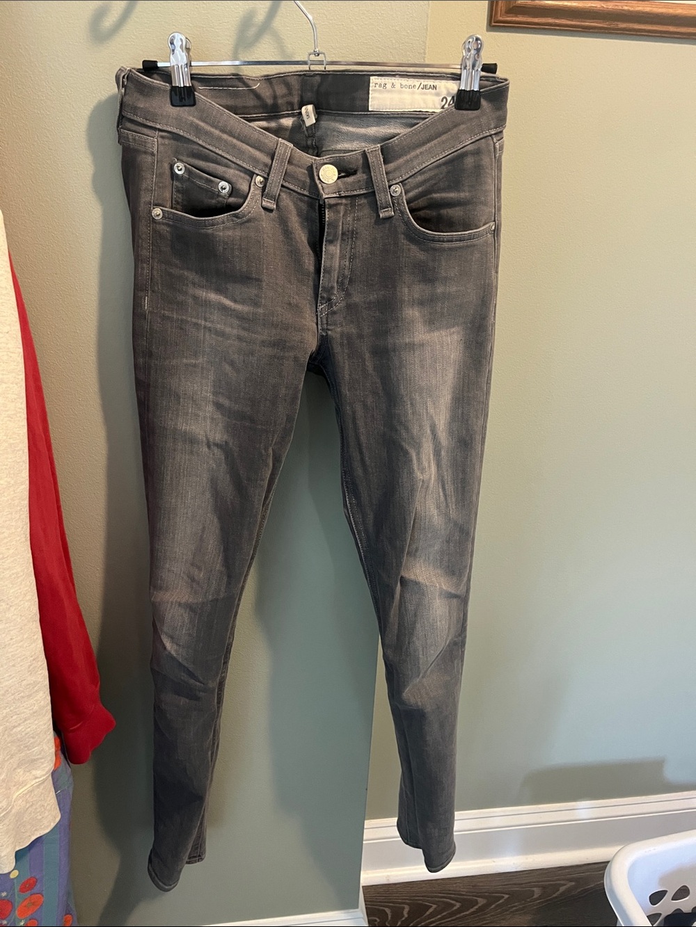 rag & bone Men's Charcoal Skinny Jeans